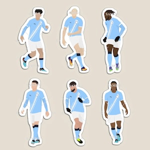 Man City Stickers or Magnets (Haaland, Foden, Gvardiol, Semenyo, O'Reilly & Ake)