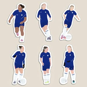 Chelsea Women Football Players Stickers or Magnets (Beever-Jones, Bronze, Charles, James, Walsh & Cuthbert)