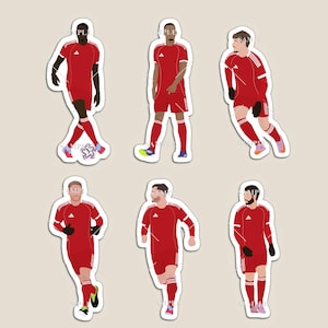 Liverpool Stickers or Magnets (Szoboszlai, MacAllister, Konate, Kerkez, Robertson & Gravenberch)