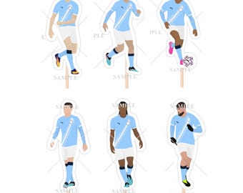 Man City Players Cupcake Toppers (Haaland, Foden, Gvardiol, Bobb, O'Reilly & Ake)