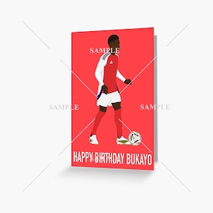 Carte d'anniversaire personnalisée Arsenal (saka ou riz)