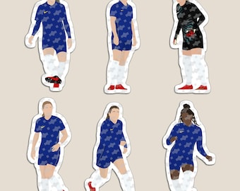 Chelsea Women Stickers or Magnets (Buchanan, Nusken, Carpenter, Bjorn, Kaptein & Hampton)