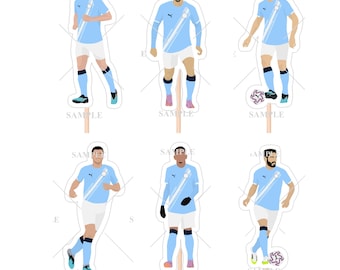 Man City Players Cupcake Toppers (Reijnders, Dias, Ederson, Gündogan, Savinho & Rodri)