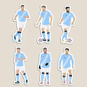 Man City Players Stickers or Magnets (Dias, Nico, Gündogan, Reijnders, Savinho & Rodri)