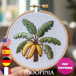 Watermelon Embroidery Pattern PDF – Summer Fruit Hoop Design – Juicy Slice & Cube Stitch