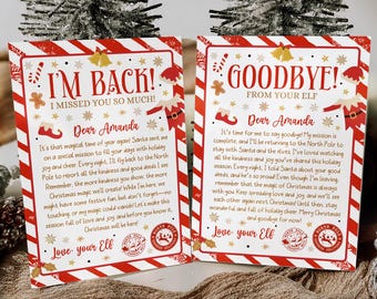 Editable Elf Letter, Elf Arrival letter, Elf Return Letter, Elf I'm Back Christmas Letter, Goodbye elf letter, Canva Template 0125CH
