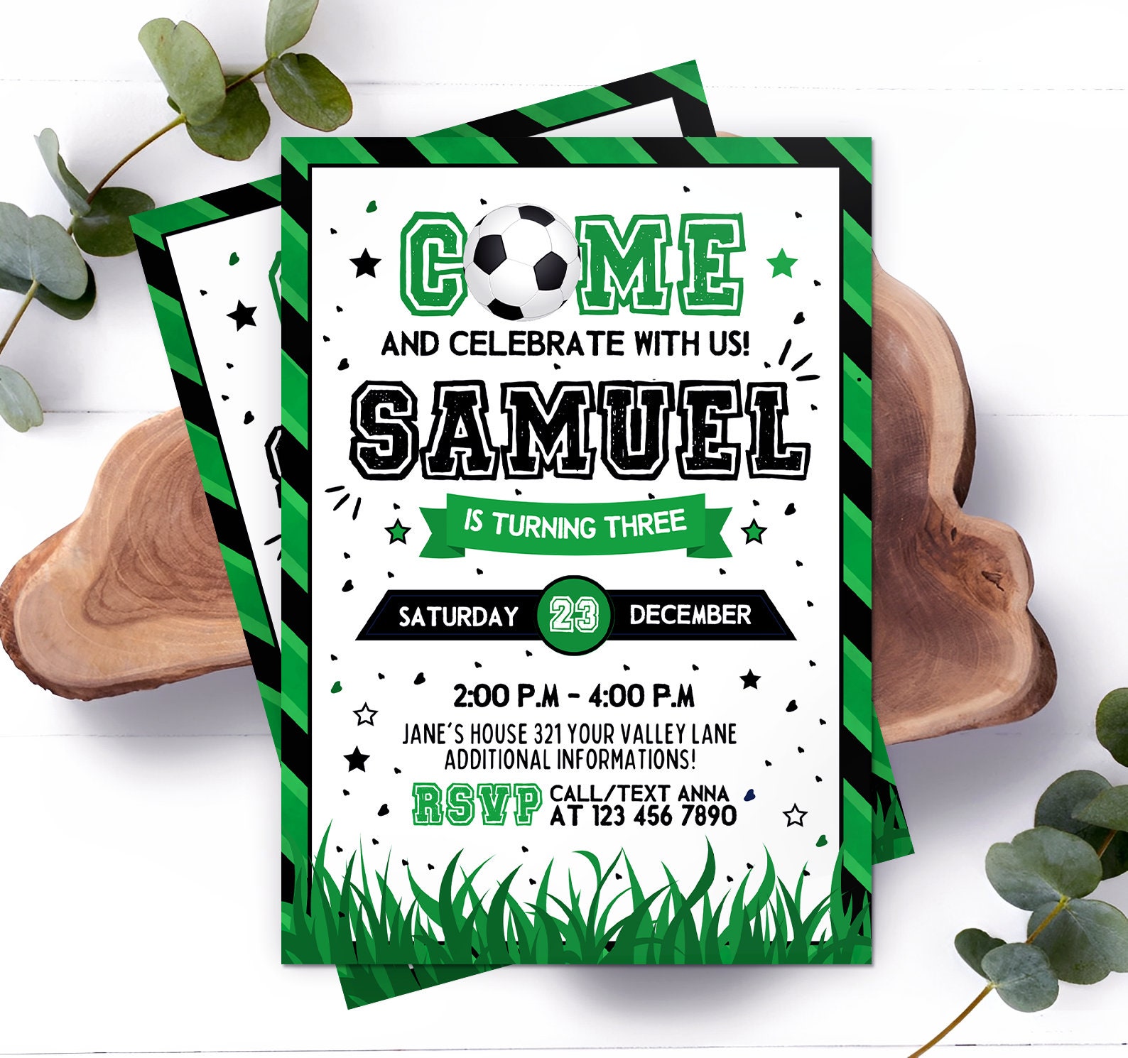 Editable Soccer Birthday Invitation Template Printable - Etsy