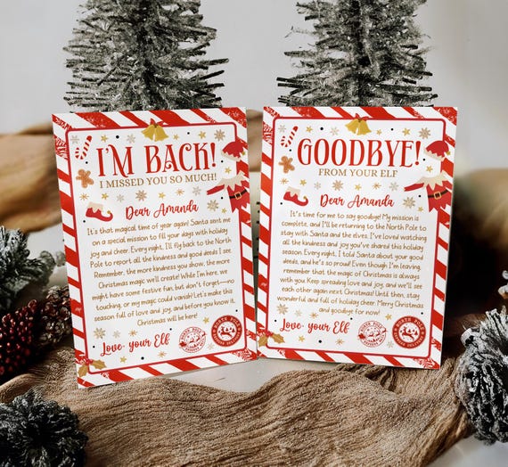 Editable Elf Letter, Elf Arrival letter, Elf Return Letter, Elf I'm Back Christmas Letter, Goodbye elf letter, Canva Template 0125CH