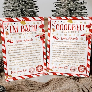 Lettera elfo modificabile, lettera di arrivo elfo, lettera di ritorno elfo, lettera di Natale elfo sono tornato, lettera di addio elfo, modello Canva 0125CH