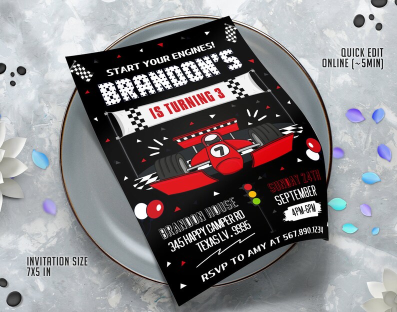 Editable Go Kart Invitation Template Printable Birthday Party - Etsy