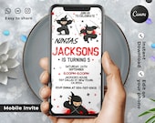 Editable Ninja Mobile Invitation Template | Birthday Party Invitations, Digital Kids Party Invite, Instant Download Evite Il_170x135