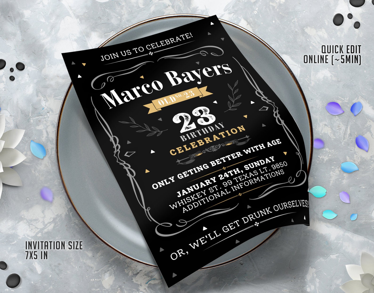 Editable Men Birthday Invitation Printable Birthday Party Etsy Editable Men Birthday Invitation Printable Birthday Party Etsy