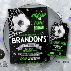 Editable Soccer Birthday Invitation Template Printable - Etsy