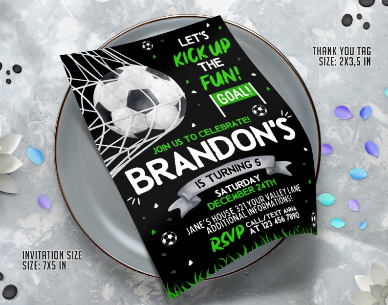 Editable Soccer Birthday Invitation Template Printable - Etsy
