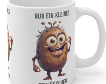 Coffee Lover Mug: Funny Coffee Bean Monster, Morning Motivation