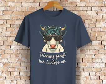 coole Kuh mit Spruch 'Toleranz fängt bei Lactose an' Stenlay & Stella Bio-Baumwolle T-Shirt für eine bunte Gesellschaft LGBTQ+ Pride Month