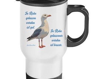 Edelstahl-Thermobecher Motiv Möwe Gelassenheit Ruhe Meditation
