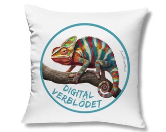 Colorful Chameleon Pillow: Gamer/Nerd Gift, 40x40cm