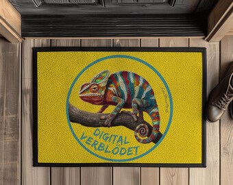 Chameleon Doormat: "Digital Verblödet" Geek Decor - 3 Sizes