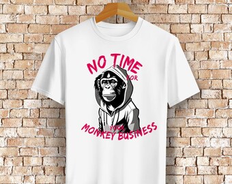 Organic Cotton T-Shirt: Monkey Hoodie Graphic, Nerd Style