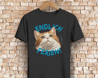 Anime Cat T-Shirt: Unisex Bio Cotton, School's Out Gift
