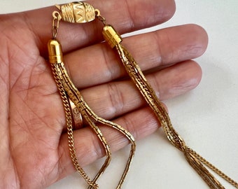 Vintage multi-strand long necklace French vintage gold plated chain Never Worn from 1980s France
