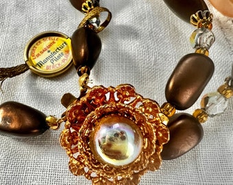 Collier Double Rang Perles Cristal De Bohème - Manufacture Pilote Berck Plage Années 1950