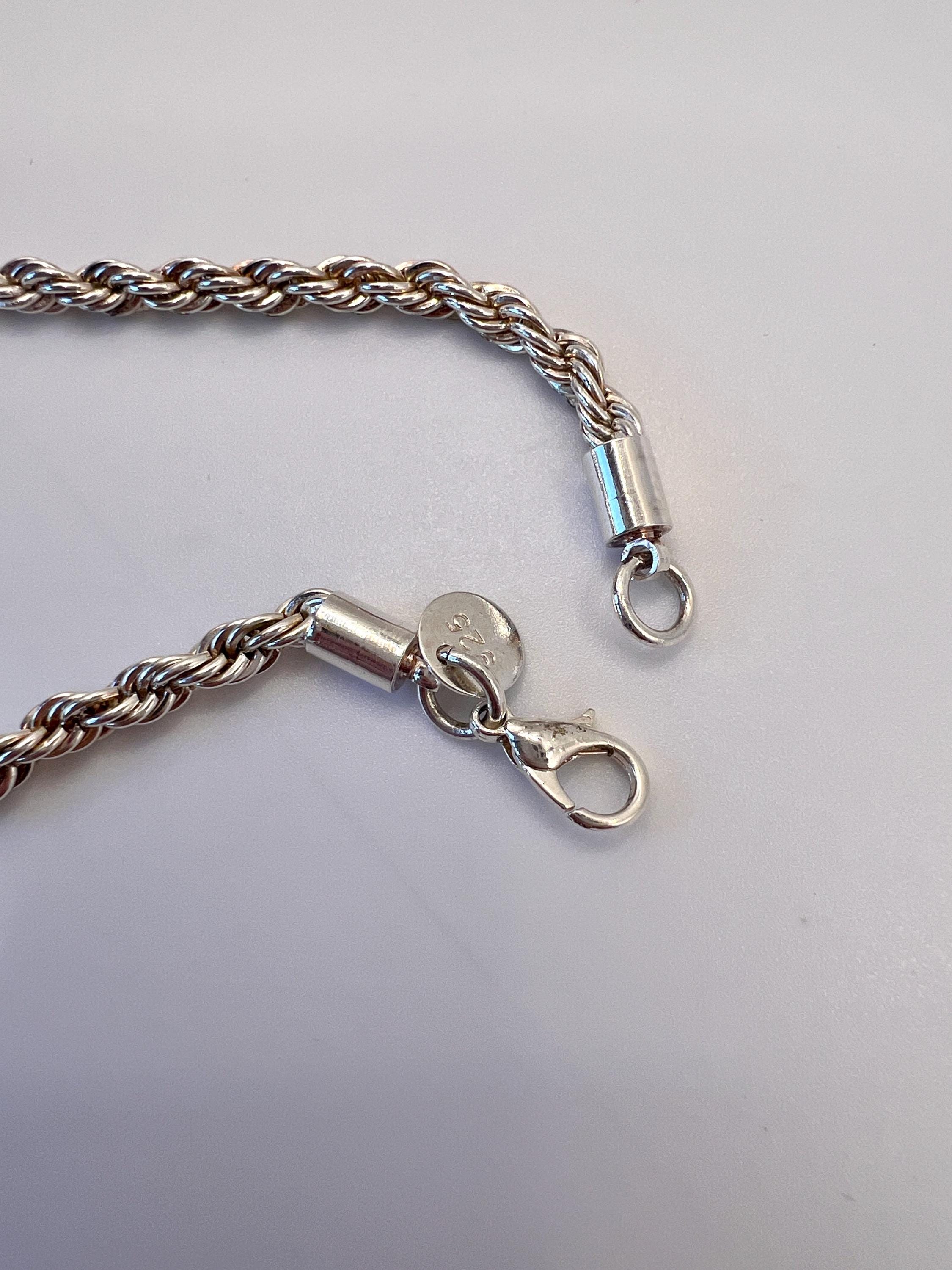 Vintage Sterling Silver Chain Bracelet - Marked 925-20.5cm, 8.1