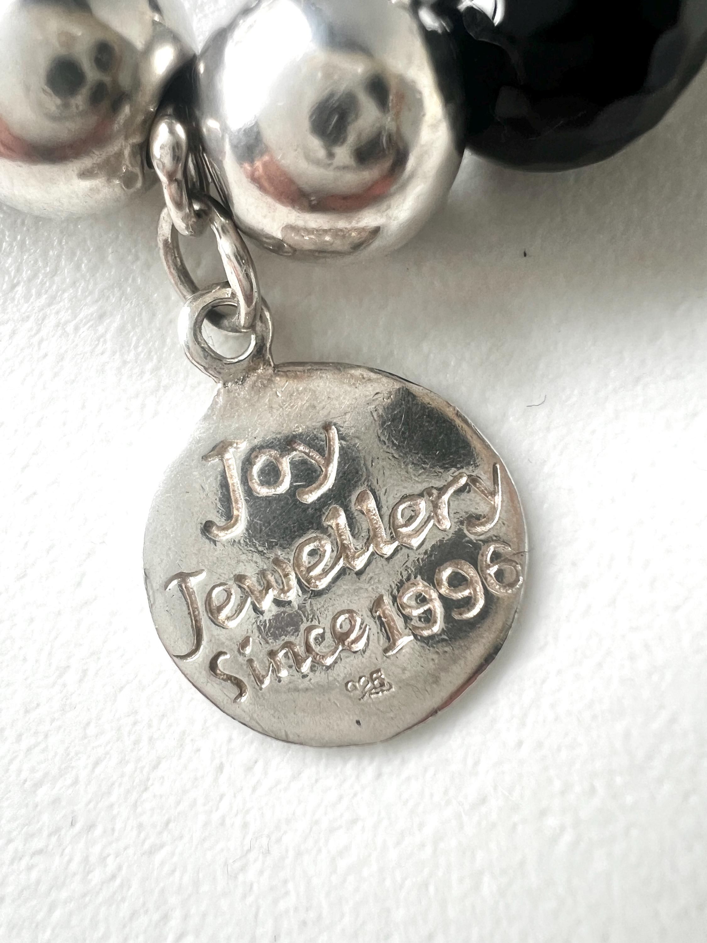 Vintage Onyx & Sterling Silver Ball Bracelet - Joy Jewellery - Etsy