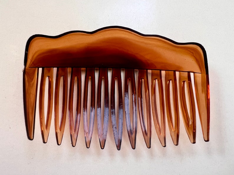 Vintage French Faux Tortoise Shell Hair Side Comb Brown Celluloid ...