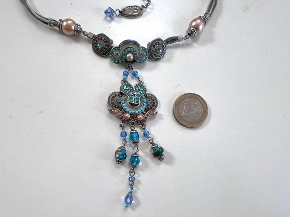 Vintage French designer TS Paris pendant necklace… - image 3