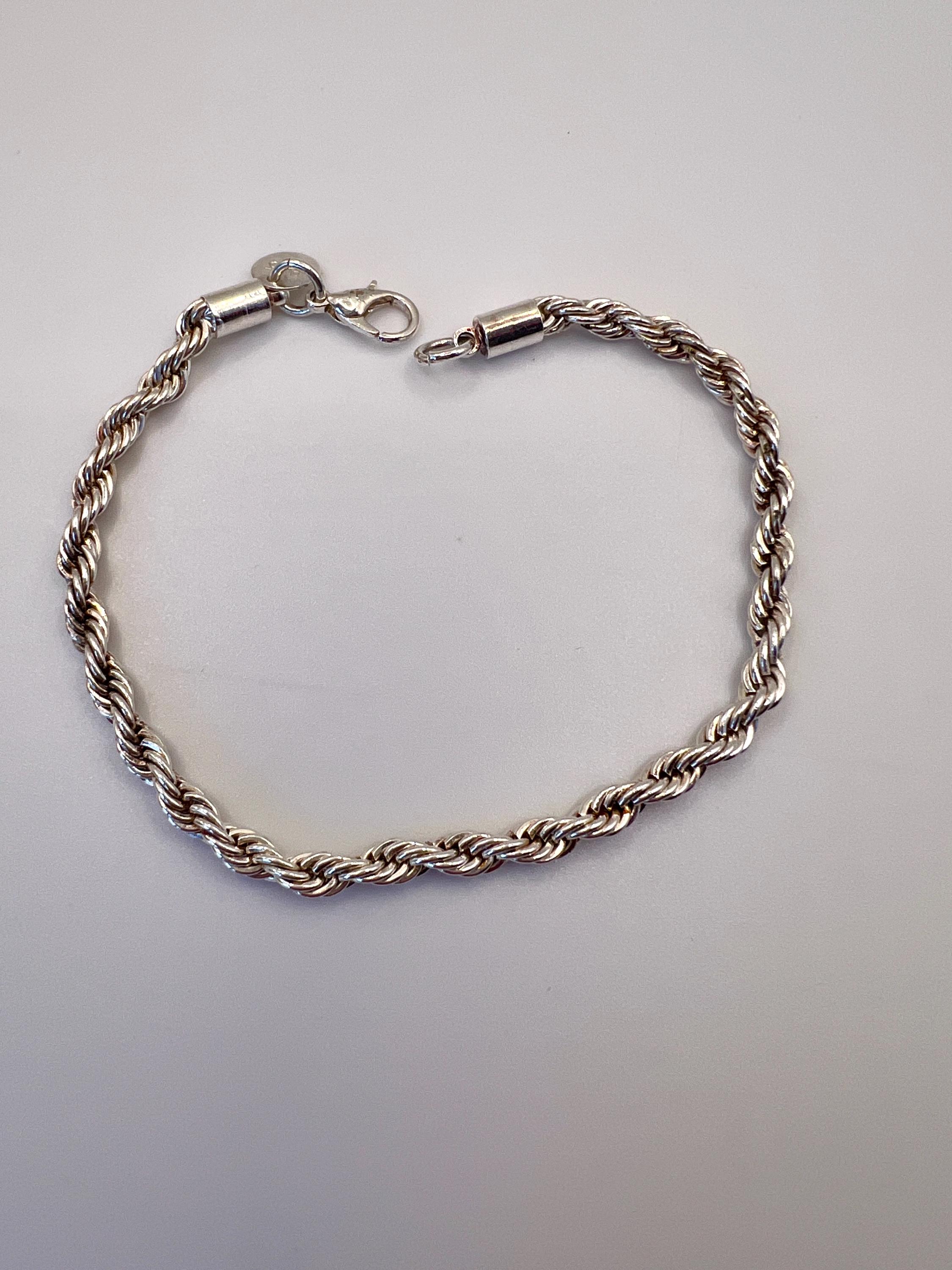 アクセサリー Vintage silver bracelet Vintage Sterling Silver Chain Bracelet - Marked 925-20.5cm, 8.1