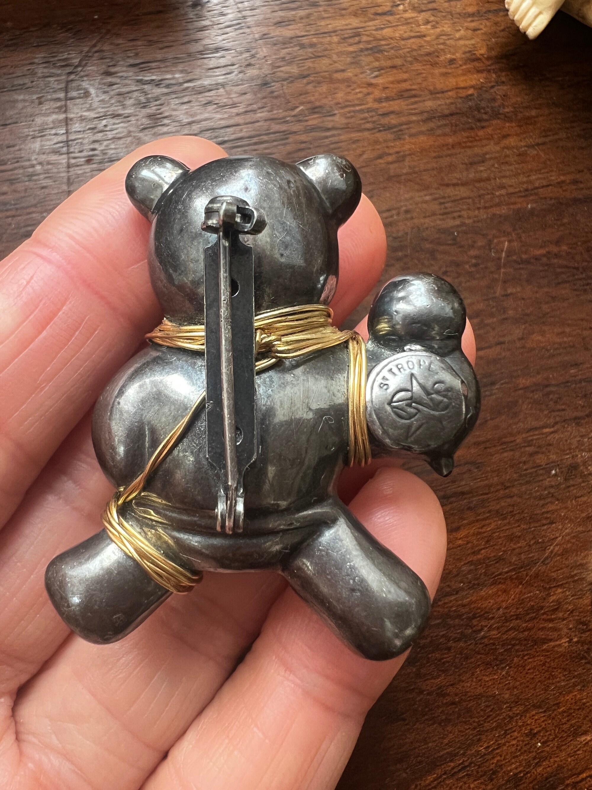 Broche Vintage Multicolore Gas St Tropez - Grande Taille 8x8 Cm, Très Bon état