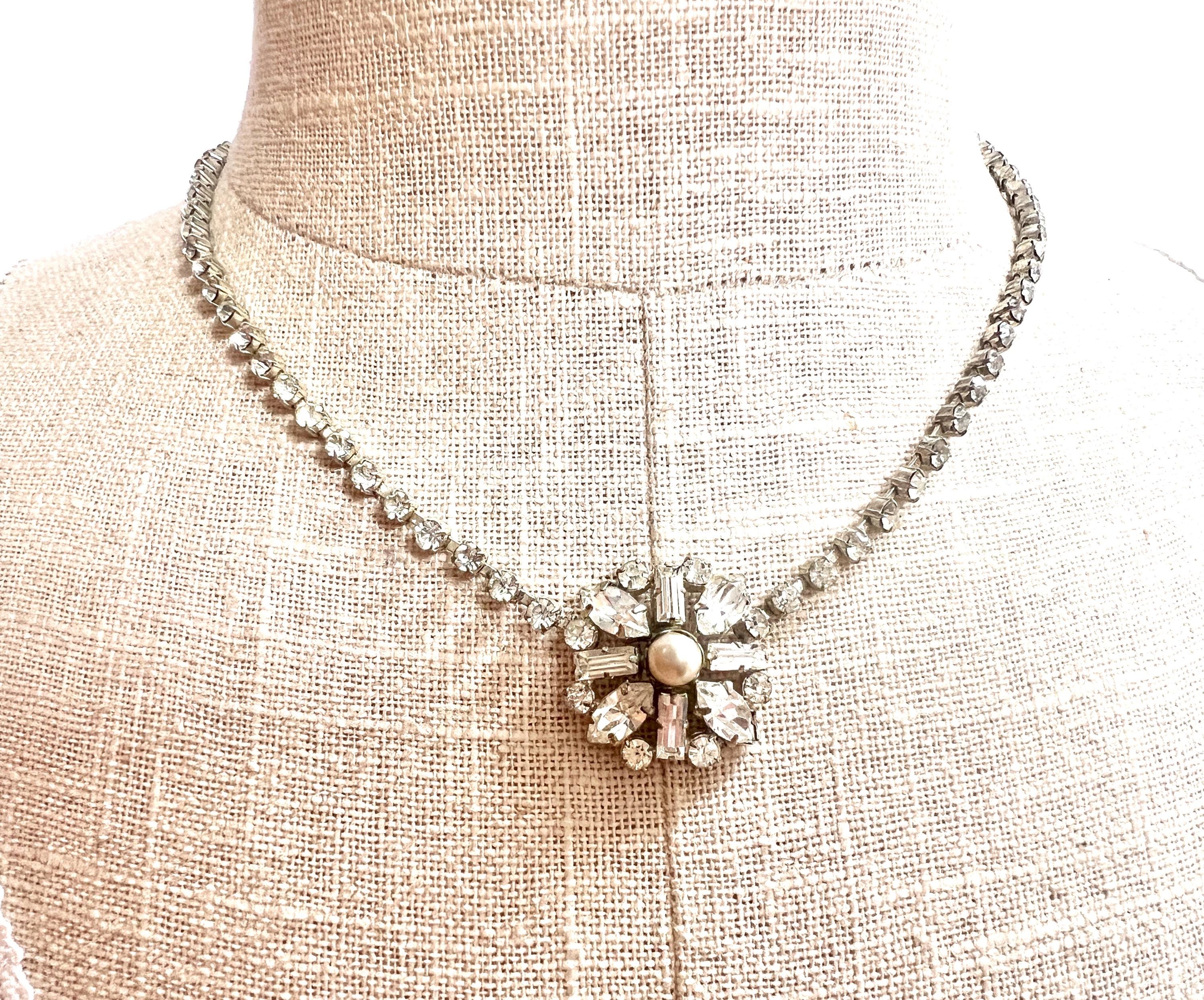 Collier Sautoir Art Déco En Verre - Années 1930/1950, Perles Orange, Occasion