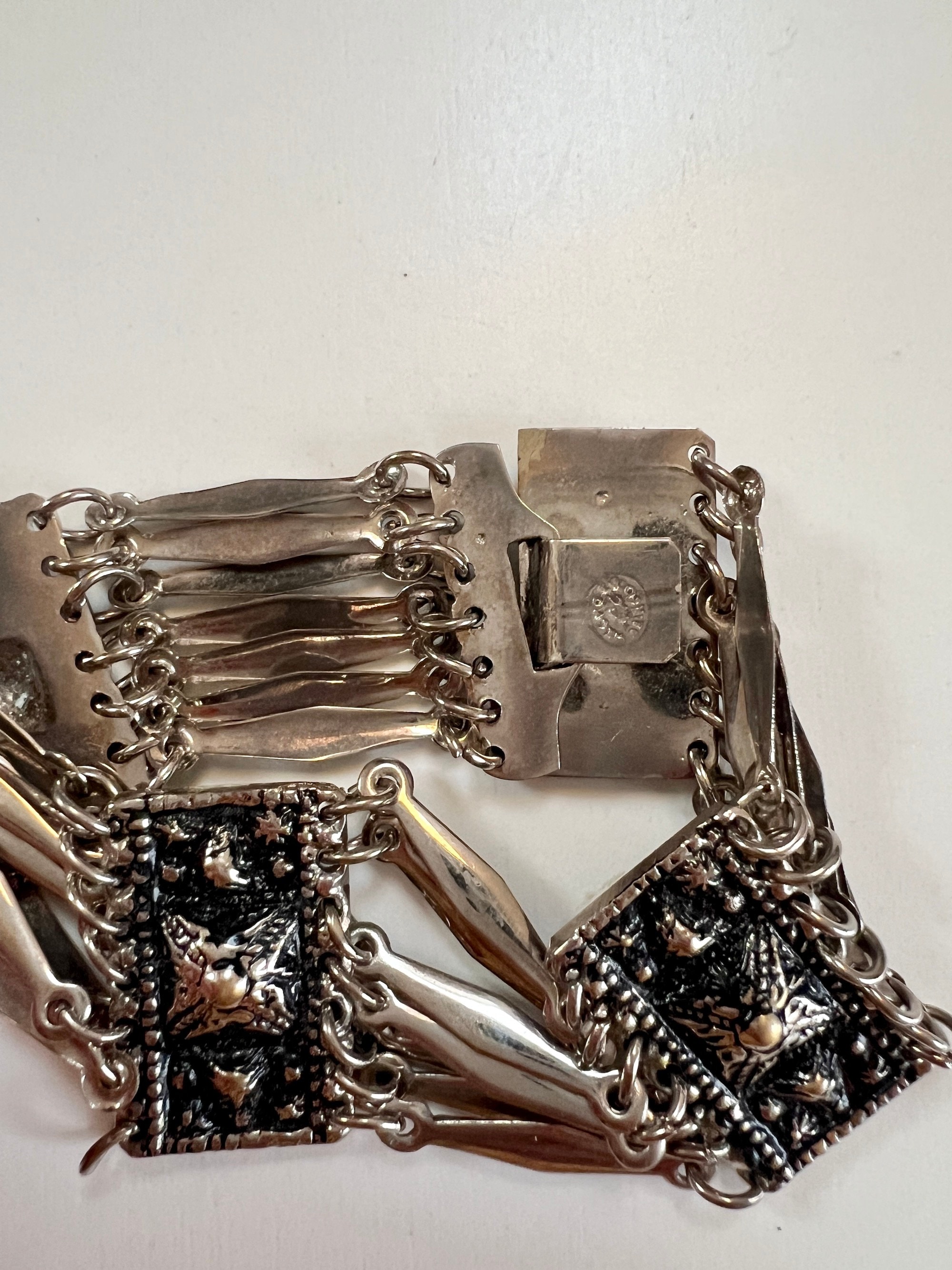 Vintage Taxco Mexico 925 Silver Panel Link Bracelet, Marked - Etsy