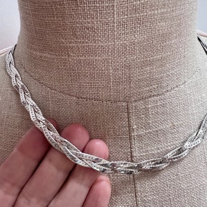 編み込み チェーン ネックレス シルバー ヴィンテージ スターリングシルバー 編み込みチェーンネックレス 925 41 cm 16