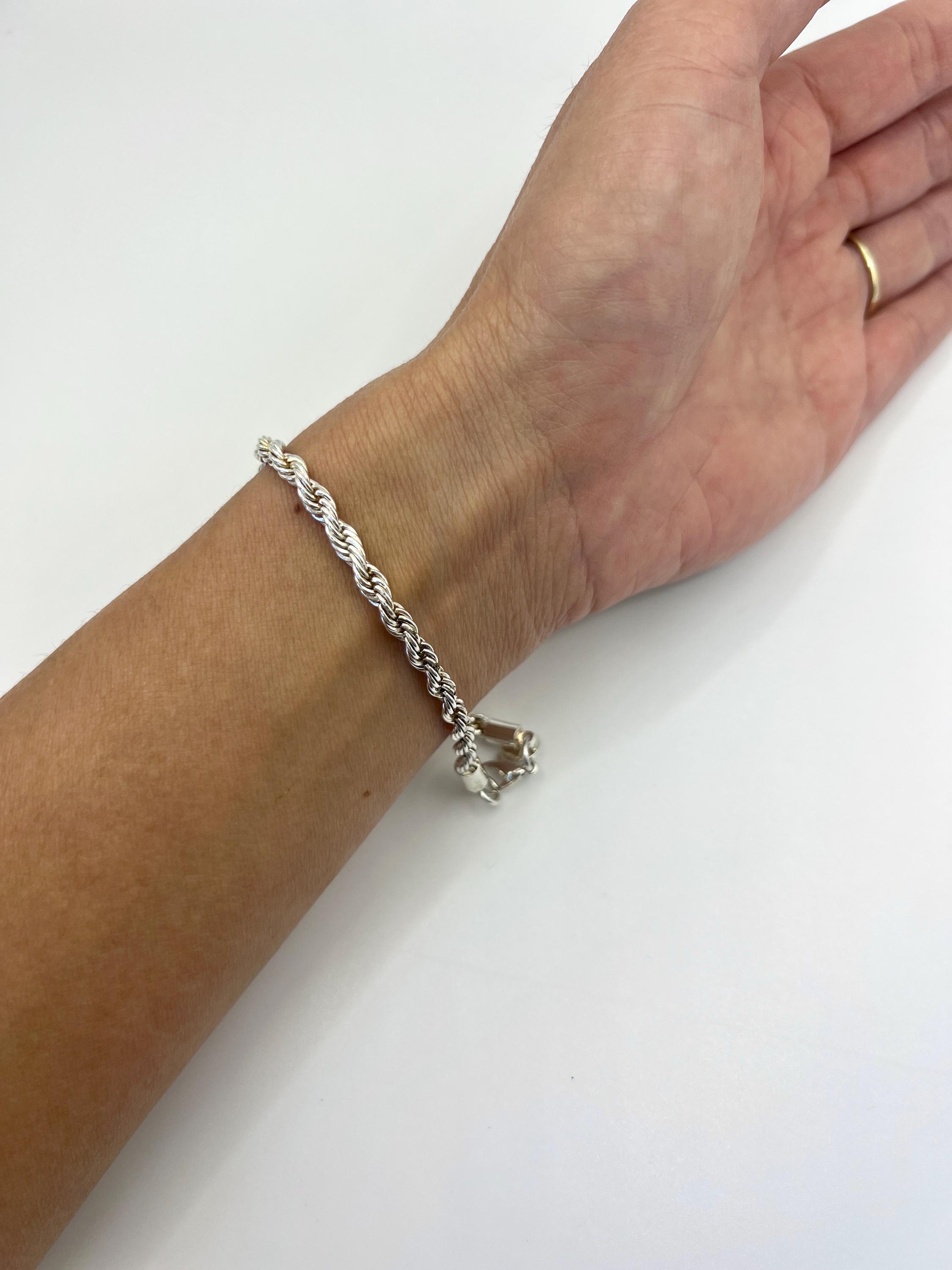 Vintage Sterling Silver Chain Bracelet - Marked 925-20.5cm, 8.1