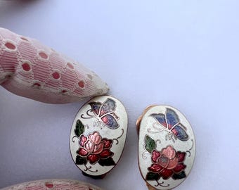 Clips boucles d'oreilles Hanae Mori papillons - Jeronine Vintage