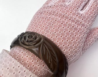 Bracelet Jonc En Corne Claire Polie - Années 30, Très Bon état
