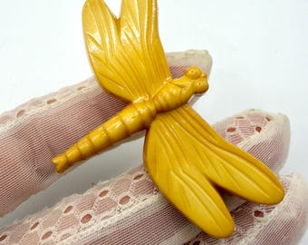 Vintage Original 1930/40s Celluloid Early Plastic Art Deco Dragonfly Brooch Pin
