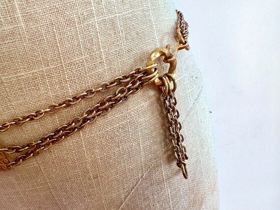 Vintage 1990s  multi-strand golden chain Belt wit… - image 7