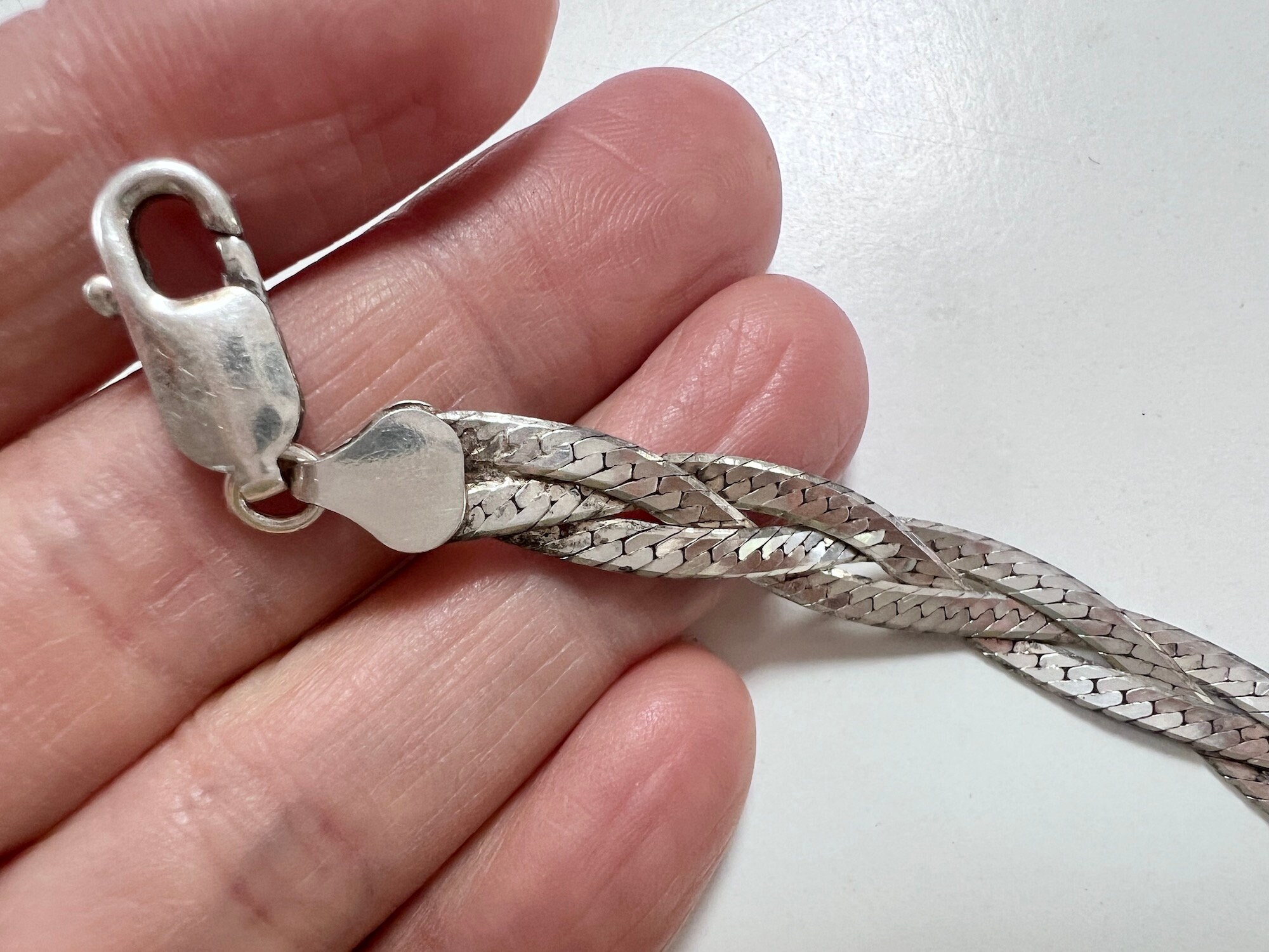 Vintage 925 Sterling Silver Braided Necklace, Italy 1970s - Etsy