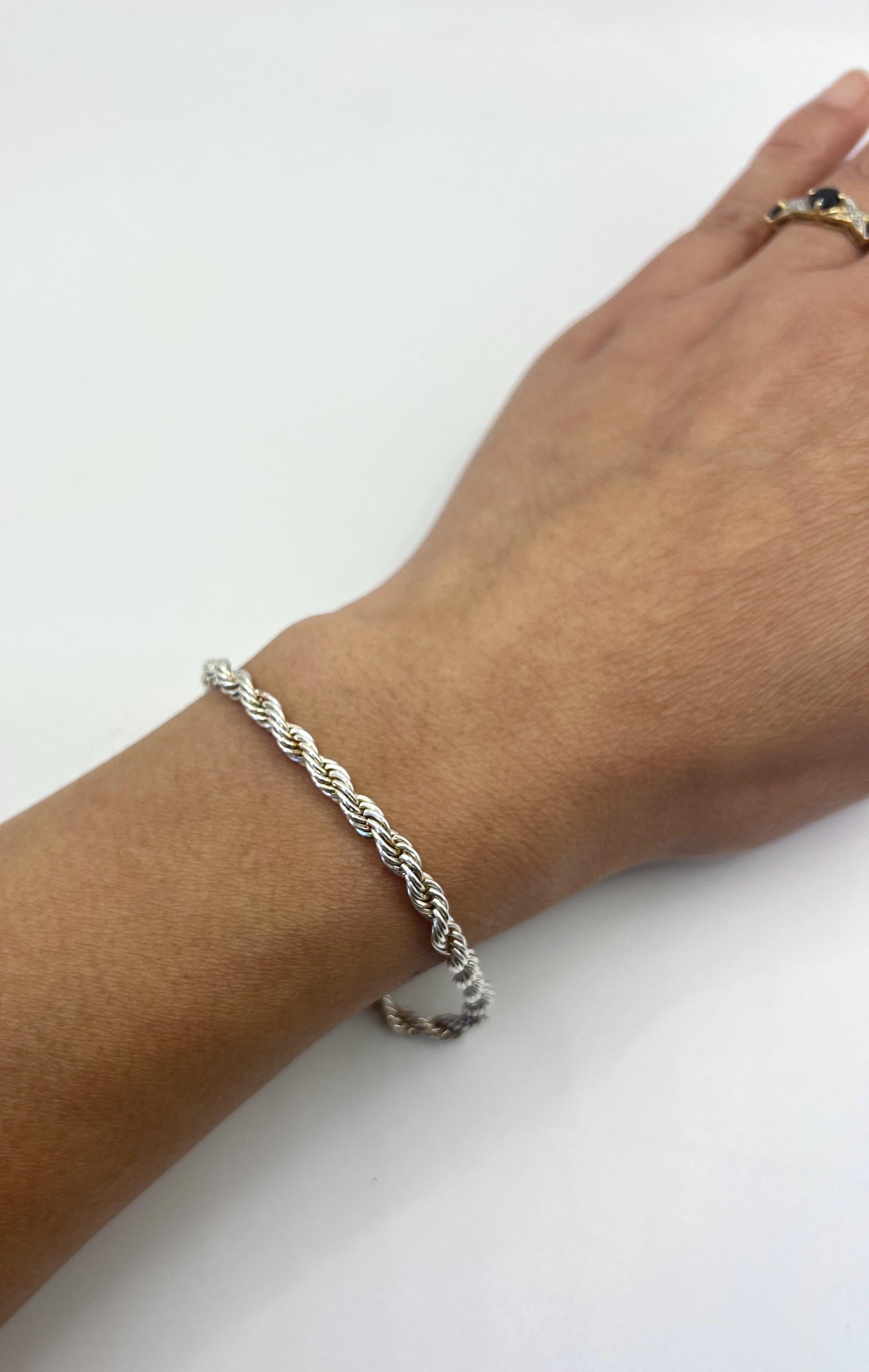 Vintage Sterling Silver Chain Bracelet - Marked 925-20.5cm, 8.1