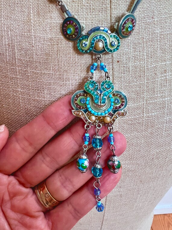 Vintage French designer TS Paris pendant necklace… - image 7