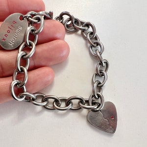 Vintage Swatch Bijoux 'All For Me' Stainless Steel Bracelet with Heart Charm image 3