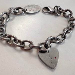 Vintage Swatch Bijoux 'All For Me' Stainless Steel Bracelet with Heart Charm image 5