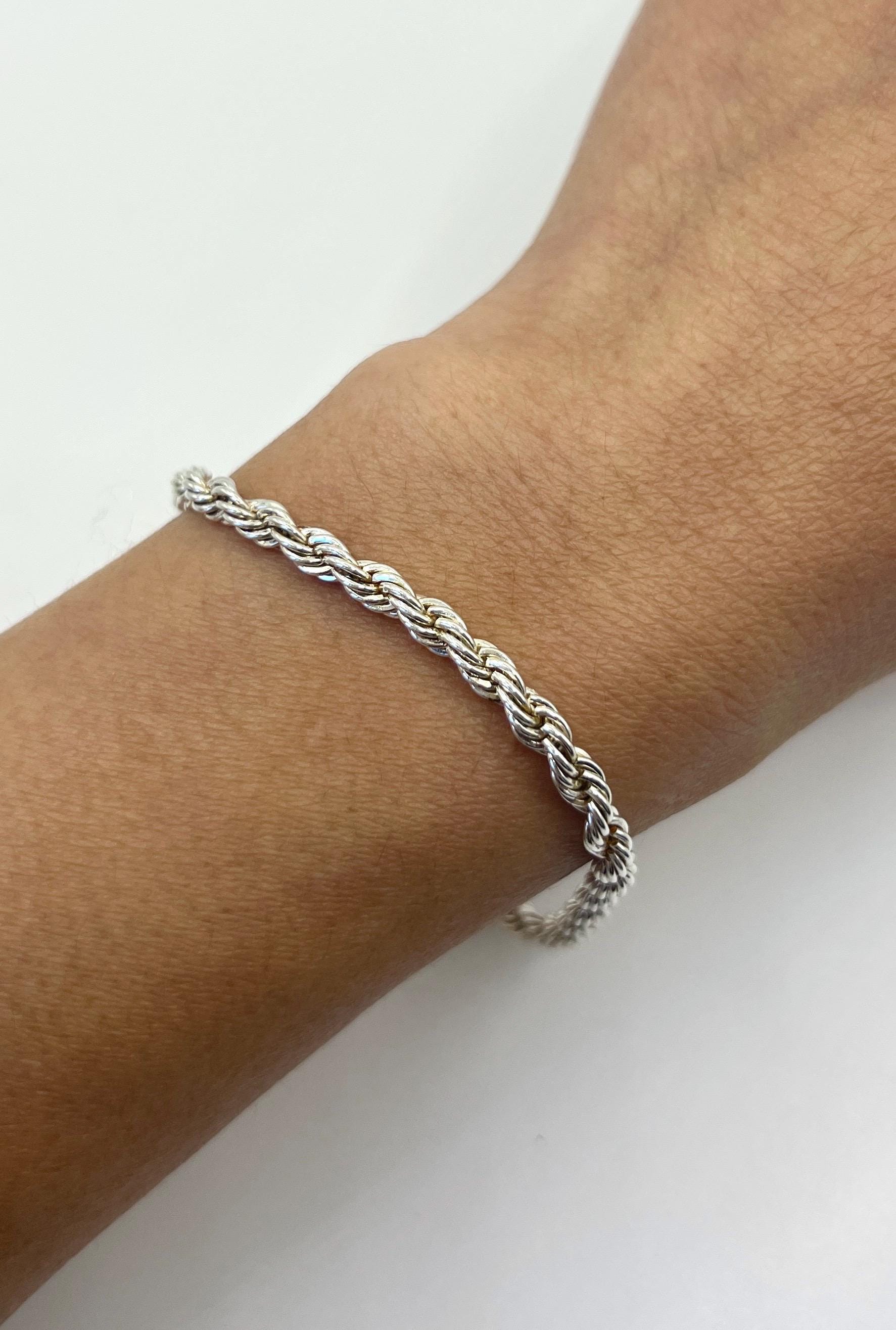 Vintage Sterling Silver Chain Bracelet - Marked 925-20.5cm, 8.1