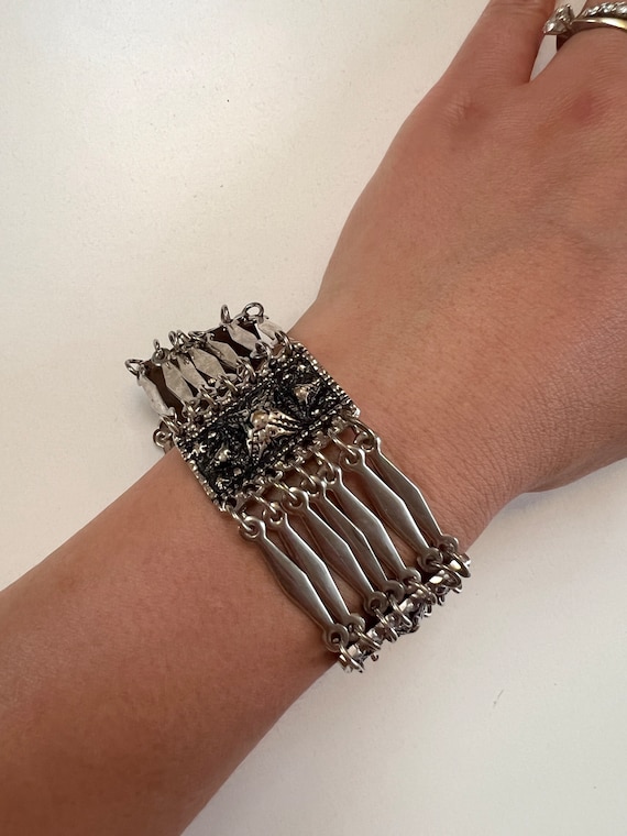 Vintage Taxco Mexico 925 Silver Panel Link Bracelet, Marked - Etsy