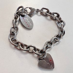 Vintage Swatch Bijoux 'All For Me' Stainless Steel Bracelet with Heart Charm image 2