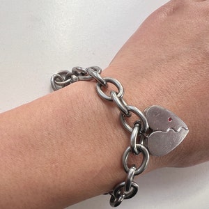 Vintage Swatch Bijoux 'All For Me' Stainless Steel Bracelet with Heart Charm image 8